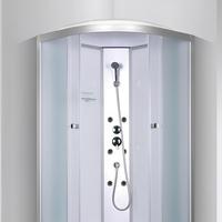 Cabine de douche intégrée avec baignoire, design moderne, porte coulissante, cadre en aluminium, receveur carré, montage au sol, facile à nettoyer, salle de bain