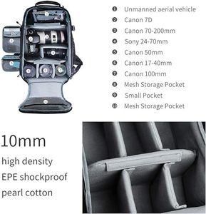 Mochila para Cámara de Muestra Gratuita, Bolsas para Cámaras DSLR y SLR para Fotógrafos con Cubierta Impermeable para Lluvia, Estuche para Cámara - Product Image 6