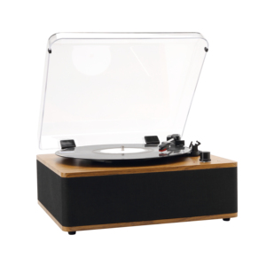 Tourne-disque rétro BT avec Bluetooth, lecteur <span class=keywords><strong>de</strong></span> disques vinyles avec couvercle anti-poussière, en bois, excellent son - Product Image 3