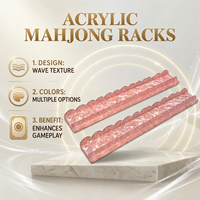 Maßgefertigte Großhandels-Mahjong-Ständer aus Acryl mit Rosa Perlmuster und Magnetischen Schiebern, 17,5 Zoll Verstärkte Kachelhalter