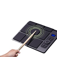Batterie électronique de jazz portable pour enfants débutants, chambre en aluminium à roulement manuel pour la pratique à domicile, en promotion