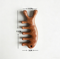 Meilleures ventes : Peigne de massage du cuir chevelu en bois de santal à 5 dents, peigne de massage des méridiens pour la relaxation de la tête