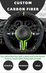 Volante de Fibra de Carbono Forjado Real de Calidad OEM para <span class=keywords><strong>BMW</strong></span> <span class=keywords><strong>E46</strong></span> M3 X5 E53 E63 X1 F48 E84 E61 E34 E60 M5 E43 <span class=keywords><strong>328i</strong></span> E90 - Product Image 3