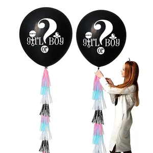 Heißer Verkauf kunden spezifischer Druck Baby party Geschlecht offenbaren 36 Zoll schwarze Farbe Latex ballons