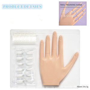 Main d'entraînement en silicone pour la pratique des ongles avec support, manipulateur détachable, modèle de main artificielle flexible pour usage en salon de manucure - Product Image 4