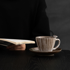 Ensemble tasse à thé et plateau en céramique 245 ml, design classique <span class=keywords><strong>lotus</strong></span>, tasse en argile pour café et thé, soucoupe avec boîte cadeau - Product Image 4