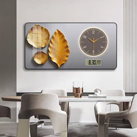 Nouvelle Horloge Murale Silencieuse Moderne en Porcelaine Dorée avec Cristaux, Calendrier, Décoration de Luxe pour Restaurant et Maison, Support en Papier