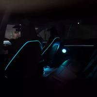 Lampe d'ambiance intérieure multicolore pour voiture, type laser RGB, gravure symphonique, compatible Tesla Model 3 Model Y 2021-2022