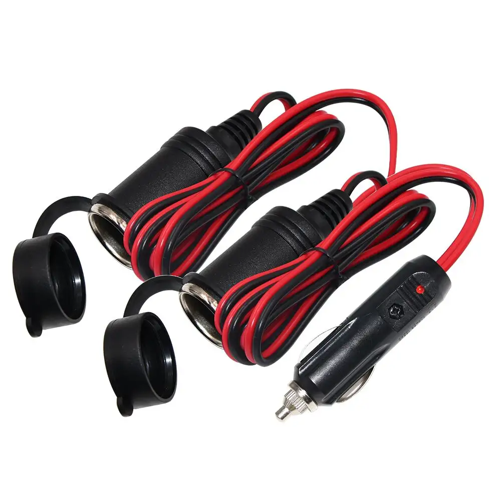 24V USB Car Isqueiro Plug Masculino Dual Feminino Cigarro Isqueiro Splitter Auto Isqueiro Extensão Cabo Masculino