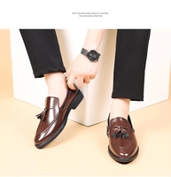 Chaussures pour hommes britanniques, noires, habillées, de haute qualité, à semelle souple, respirantes, résistantes à l'usure, décontractées, à bout en caoutchouc, été, automne, hiver