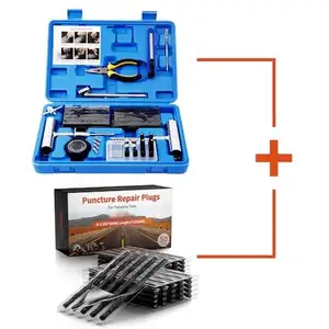 <strong>Tire</strong> Repair Kit - 68pcs Heavy Duty <strong>Tire</strong> <strong>Plug</strong> Kit, Universal <strong>Tire</strong> Repair Tools to Fix Punctures <strong>and</strong> <strong>Plug</strong> Flats <strong>Patch</strong> Kit - Product Image 6