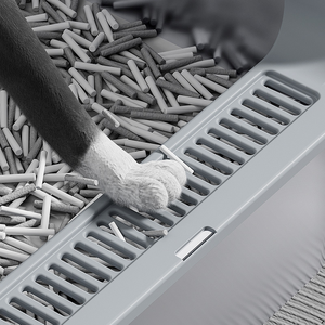 Bac à litière pour chat entièrement automatique intelligent, côtés hauts, en acier inoxydable, anti-adhésif, anti-fuite, facile à nettoyer, contrôle des odeurs, écologique - Product Image 3