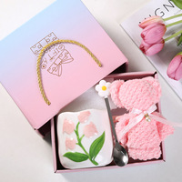 Tasse en céramique personnalisée de haute qualité en forme de tulipe, style pastoral créatif, pour café/eau, cadeau d'anniversaire pour femme ou couple