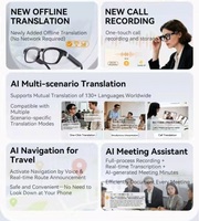Lunettes intelligentes AI avec caméra HD 800W MD03 Vidéo Navigation intelligente alimentée par l'IA Traduction en temps réel Assistant personnel Portable