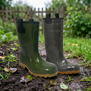 Botas de Lluvia de PVC Verde Ttake con Suela de Goma, Impermeables, Ligeras, Antideslizantes, con Forro de Algodón hasta la Rodilla, para Todas las Estaciones - Product Image 3