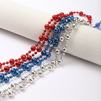 Collier en forme de goutte d'eau, mignon, en plastique électroplaqué, avec drapeau américain, vente en gros d'usine, personnalisable, pour la fête de l'Indépendance et les fêtes de carnaval