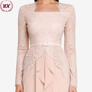 Chemisier et <span class=keywords><strong>jupe</strong></span> en dentelle pour femme, vêtements musulmans au Design moderne, en mousseline de soie, Hijab, Kaftan, Abaya - Product Image 2