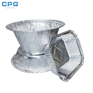 Barquette alimentaire en aluminium, grande, ronde, à rebord roulé, pour la livraison en restaurant, de qualité commerciale - Product Image 1