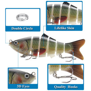 Leurre Articulé Multi-Segment en Plastique Dur XY-531 10cm 20g Cinq Couleurs pour la Pêche en Mer, Pêche au Poisson d'Eau Salée, Appâts pour Eaux Moyennes - Product Image 4