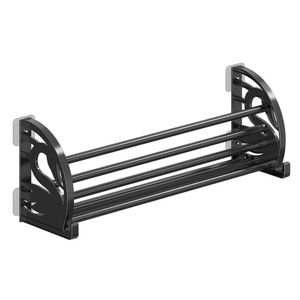 Estante para zapatillas sin necesidad de taladrar, estante de almacenamiento plegable montado en la pared para baño, organizador de zapatos sobre la puerta, diseño rectangular - Product Image 2