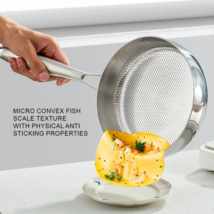 Padella Antiaderente Multifunzionale in Acciaio Inox 316 con Motivo a Squame di Pesce per Friggere e Bollire - Product Image 4