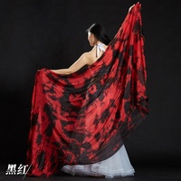 100% chine soie danse du ventre visage voile à la main écharpe châle chinois cravate teinture voile de soie