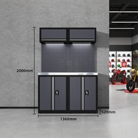 Système d'armoires de rangement de garage tout-en-un en acier laminé à froid, réglable, sur roulettes, personnalisable, pour atelier automobile OEM