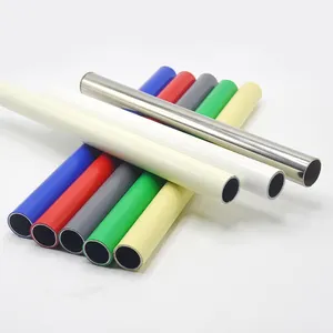 China 28mm plastic coated tube for shelf, tube workbench, industrial trolley aluminium alloy lean pipe