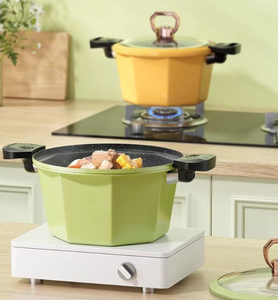 Juego de wok de hierro fundido más vendido con microolla a presión inteligente, utensilios de cocina de gran capacidad más vendidos en diferentes colores esmaltados - Product Image 3