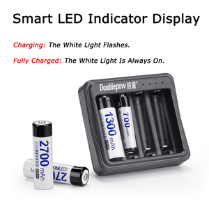Indicateur LED intelligent à 4 baies <span class=keywords><strong>Chargeur</strong></span> de batterie USB Entrée <span class=keywords><strong>DC5V</strong></span> Charge rapide de la batterie pour les piles rechargeables 1.2V Ni-MH Ni-CD AA AAA - Product Image 5