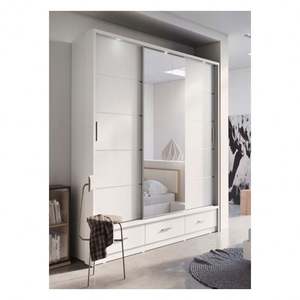 Muebles de Dormitorio de Diseño Moderno, Armario con Cajones Lacados y Espejo, Ropa Personalizada - Product Image 2