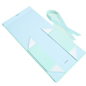 Factory Direct Luxury Folding <b>Magnetic</b> <b>Gift</b> <b>Box</b> Flip Design Ribbon Handle Custom Logo Recyclable for Holiday <b>Gift</b> Packaging - Product Image 3