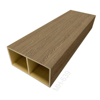 Melinco Decoración Interior Madera Grano WPC Tubo Cuadrado Columna, Partición Pared y Techo Tubos de Madera para Diseño del Hogar