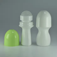 Flacon roll-on vide en plastique PP pour déodorant, 50 ml, anti-transpirant, huile essentielle, avec bouchon à vis