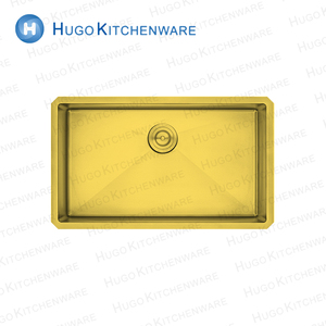304 thép không gỉ <span class=keywords><strong>10</strong></span> inch sâu duy nhất Bát Bồn Rửa Nhà Bếp 16/18 Đo 32*19 inch Kích thước Vàng kết thúc - Product Image 1