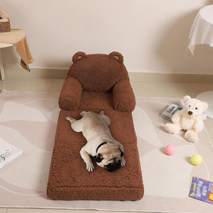 Canapé simple pliable pour enfants en tissu sherpa, mousse haute élasticité avec accoudoirs, pour les 2 à 4 ans, coin lecture - Product Image 3