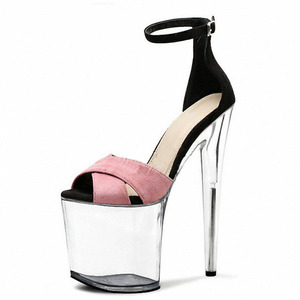 Talons Sandalias Mujer 2025 Peep Toe 17CM Stripper Shoes Platform Square Heel 20CM Sandals <b>Pole</b> <b>Dance</b> Women's High Heels - Product Image 5