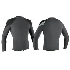 Custom 1.5mm Neoprene Long Sleeve Thermal Surfing Wetsuit Top Men Yamamoto Neoprene Diving Jacket Tank Top Rash Guard