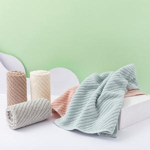 Serviette de toilette carrée en pur coton 34x34 cm, tissage sergé, absorbante, blanc, gris, rose, bleu, marron M3810 - Product Image 5