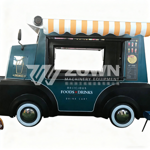 Chariot à boissons électrique ZOWN, style rétro, remorque mobile pour café et nourriture avec éclairage LED et logo personnalisé pour marché nocturne - Product Image 6
