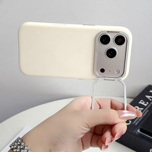 Coque de téléphone magnétique en silicone liquide S134 couleur unie effet peau avec support d'objectif pour iPhone 17 18 Pro Max - Product Image 4