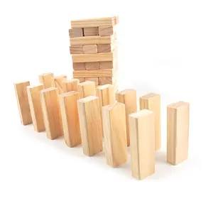 54 pièces d'un ensemble de tour de jeu d'empilage géant en bois, jeu de blocs de construction en bois