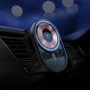 Từ xe điện thoại di động chủ Qi 15W sạc nhanh đứng PC Bảng điều khiển Bộ sạc không dây cho iPhone tương thích với Nokia LG - Product Image 2