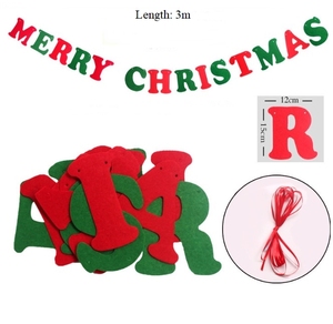 Personnalisé joyeux noël lettre papier bannières guirlande noël noël Festival fête maison suspendus feutre bannières signes drapeaux décor - Product Image 6