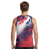 Débardeur Homme Personnalisé avec Logo, Imprimé Abstrait, Col Rond, Respirant, Séchage Rapide, pour Gym, Course, Entraînement – Conception OEM ODM