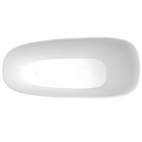 Baignoire autoportante en acrylique blanc brillant de 1,7 m, design moderne et luxueux, forme ondulée irrégulière, pour une immersion profonde