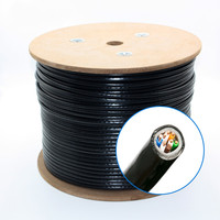 Cable Ethernet de Alta Velocidad Cat6a Cat6 Cat5e Cat5 CCA 305M 100M para Exteriores, Cable de Red para Monitoreo