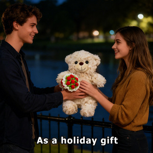 ตุ๊กตาหมีน่ารักพร้อมดอกไม้ ขายส่ง ตุ๊กตาหมีกุหลาบพร้อมผ้าพันคอ ของขวัญที่ระลึกสำหรับโอกาสพิเศษ - Product Image 3