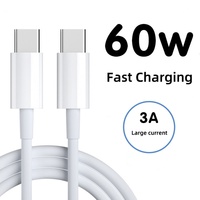 Câble de charge super rapide Type C vers Type C 60W, prix d'usine, 1m 2m 3m, câble de données pour téléphone portable