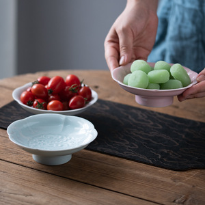 ถาดผลไม้พอร์ซเลนสีชมพูพีช ดีไซน์เรียบหรู สำหรับใช้ในบ้านและโรงแรม - Product Image 4
